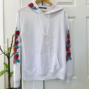 White Hoodie with Roses 🌹